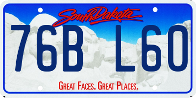 SD license plate 76BL60