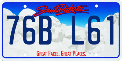 SD license plate 76BL61