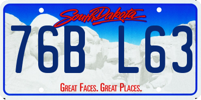 SD license plate 76BL63
