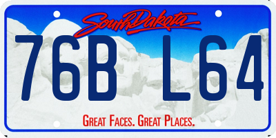 SD license plate 76BL64