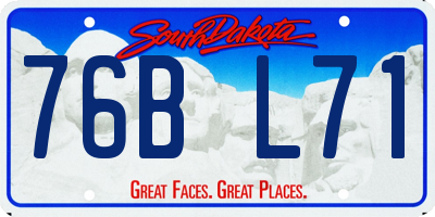 SD license plate 76BL71