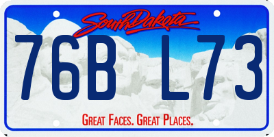 SD license plate 76BL73