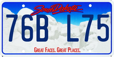 SD license plate 76BL75