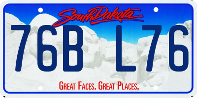 SD license plate 76BL76