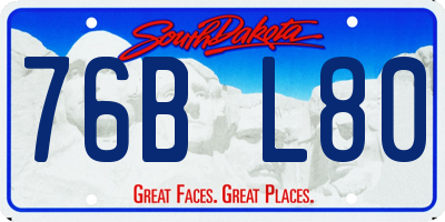 SD license plate 76BL80