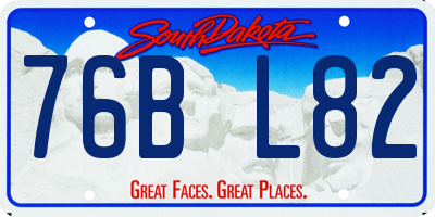 SD license plate 76BL82