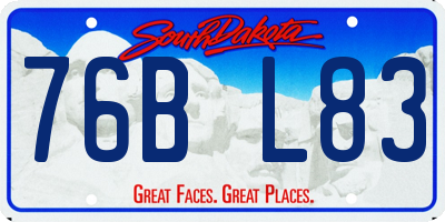 SD license plate 76BL83