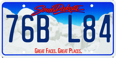 SD license plate 76BL84