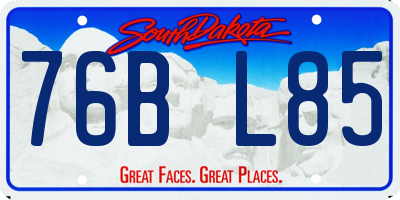SD license plate 76BL85