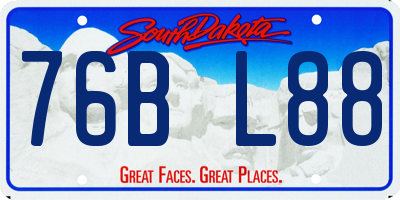 SD license plate 76BL88