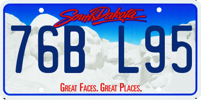 SD license plate 76BL95