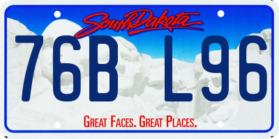 SD license plate 76BL96