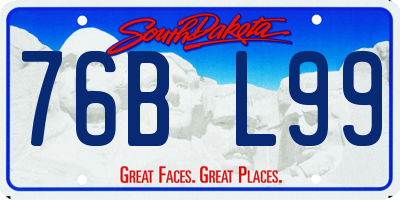 SD license plate 76BL99