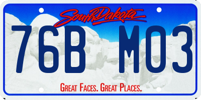 SD license plate 76BM03