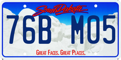 SD license plate 76BM05
