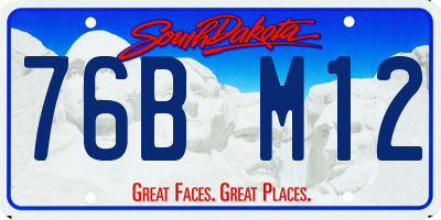 SD license plate 76BM12
