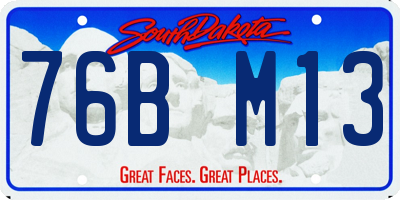 SD license plate 76BM13