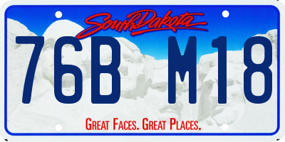 SD license plate 76BM18