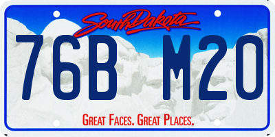 SD license plate 76BM20