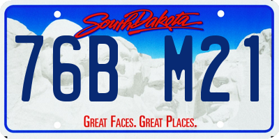 SD license plate 76BM21