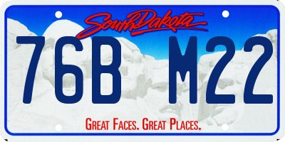 SD license plate 76BM22