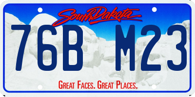 SD license plate 76BM23