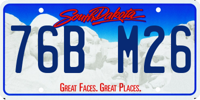 SD license plate 76BM26
