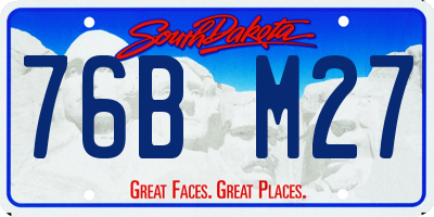 SD license plate 76BM27