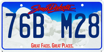SD license plate 76BM28