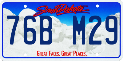 SD license plate 76BM29