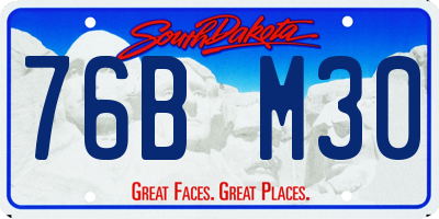 SD license plate 76BM30