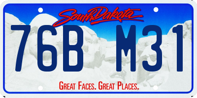 SD license plate 76BM31