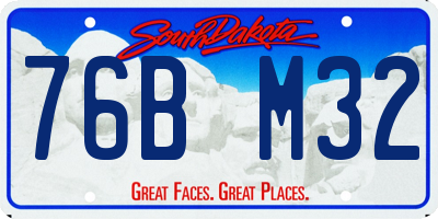 SD license plate 76BM32