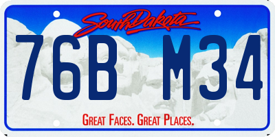 SD license plate 76BM34