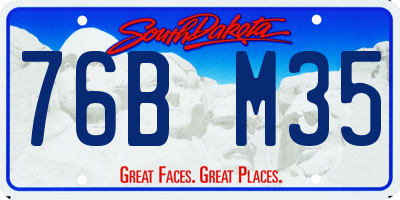 SD license plate 76BM35