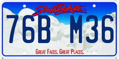 SD license plate 76BM36