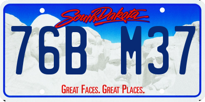 SD license plate 76BM37