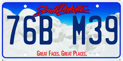 SD license plate 76BM39
