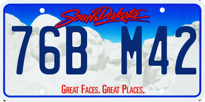 SD license plate 76BM42