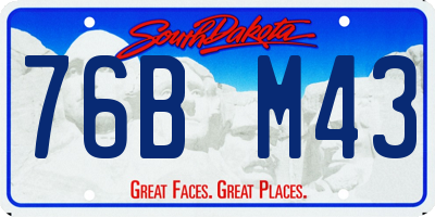 SD license plate 76BM43