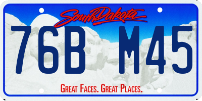 SD license plate 76BM45