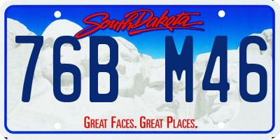 SD license plate 76BM46