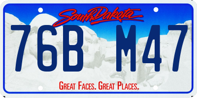 SD license plate 76BM47