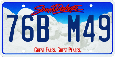 SD license plate 76BM49
