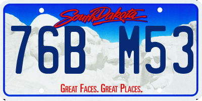 SD license plate 76BM53