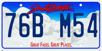 SD license plate 76BM54