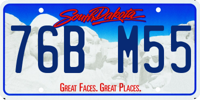 SD license plate 76BM55