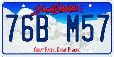 SD license plate 76BM57