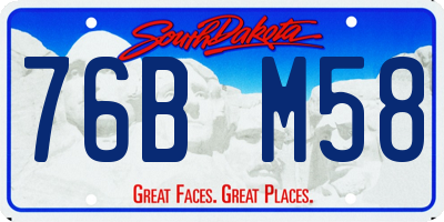 SD license plate 76BM58