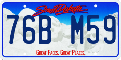 SD license plate 76BM59